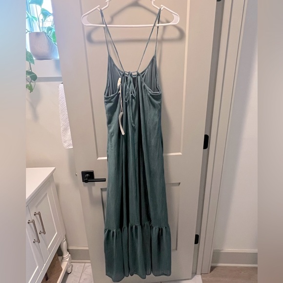 FARINA TEXTURED POCKETED MIDI DRESS - AQUA GREEN - LAST CHANCE VICI SZ L NEW NWT - Picture 3 of 5